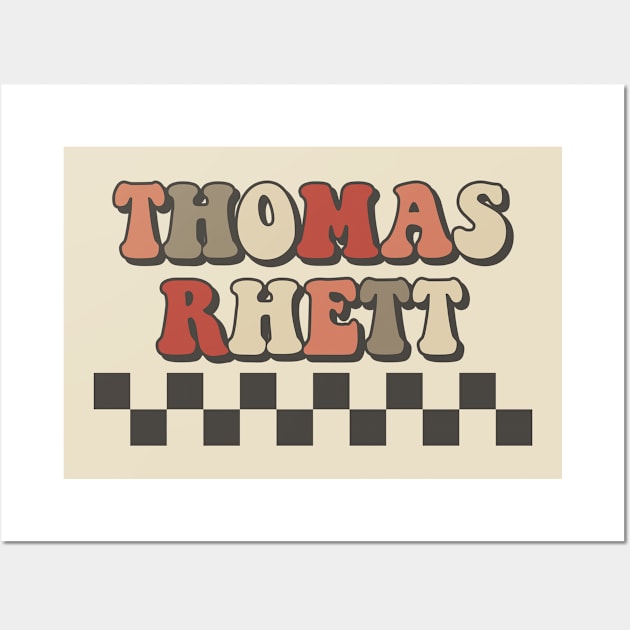 Thomas Rhett Checkered Retro Groovy Style Wall Art by Time Travel Style